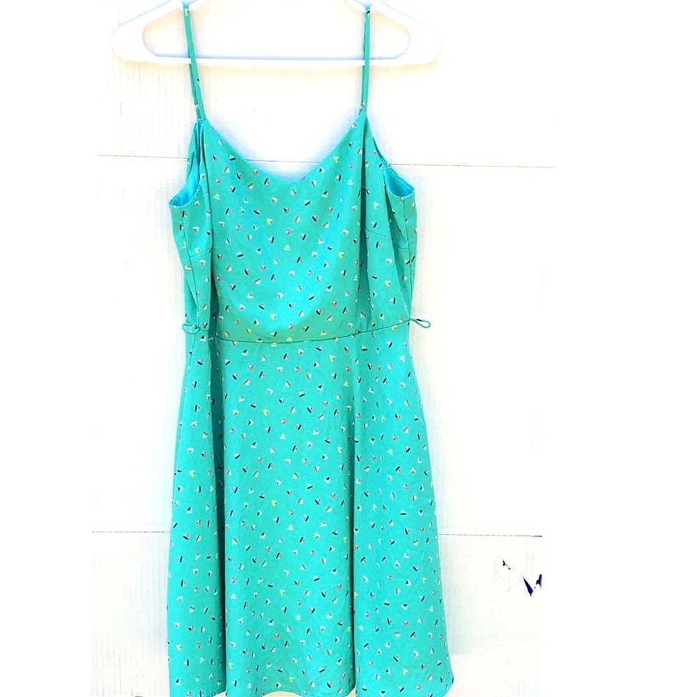 Pink owl apparel Womens size medium sleeveless sailboat print teal dress